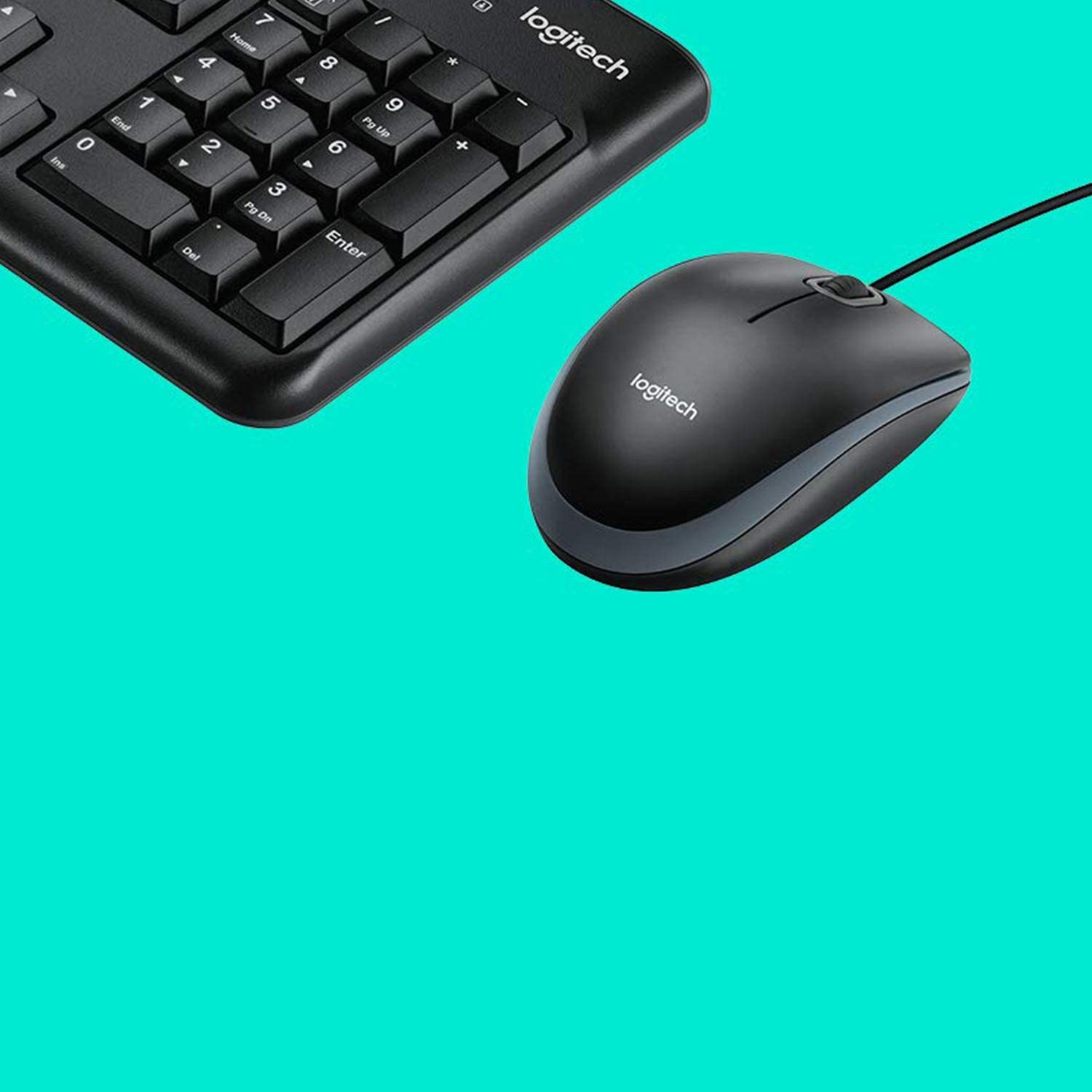 Juego de mouse y teclado para escritorio MK120 de Logitech, Negro talla  única