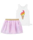 Venta de Conjunto de falda tutú y blusa sin mangas con lazo lateral en Panamá. A sólo $30. Entrega gratis. Garantía Mercologo.