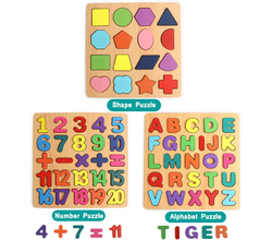 Venta de Rompecabezas de madera para niños pequeños, con forma de número del alfabeto ABC, rompecabezas 3 en 1, bloques educativos, juguetes de tablero en Panamá. A sólo $9.99. Entrega gratis. Garantía Mercologo.