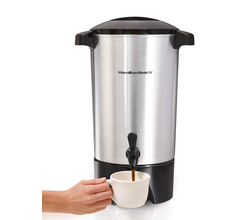 Venta de CAFETERA URNA DE 45 TAZAS  DE CAPACIDAD| COLOR PLATEADO|  HAMILTON BEACH en Panamá. A sólo $49.99. Entrega gratis. Garantía Mercologo.