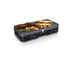 Venta de PLANCHA / PARRILLA  DE ASAR ELECTRICA CON PLACAS DESMONTABLES Y REVERSIBLES  1400W | HAMILTON BEACH en Panamá. A sólo $80. Entrega gratis. Garantía Mercologo.