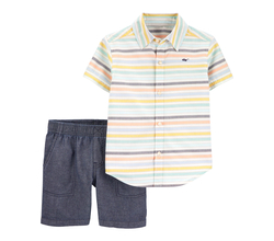 Venta de Conjunto camisa manga corta a rayas y pantalón corto para Niños en Panamá. A sólo $22.49. Entrega gratis. Garantía Mercologo.