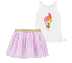 Venta de Conjunto de falda tutú y blusa sin mangas con lazo lateral en Panamá. A sólo $30. Entrega gratis. Garantía Mercologo.