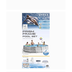 Venta de Piscina Intex familiar 14’X42” escalera, filtro y bomba, cobertor y lona base en Panamá. A sólo $429.99. Entrega gratis. Garantía Mercologo.