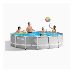 Venta de Piscina Intex familiar 14’X42” escalera, filtro y bomba, cobertor y lona base en Panamá. A sólo $429.99. Entrega gratis. Garantía Mercologo.