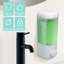 Venta de Dispensador de jabón manual de 500ml para montar en la pared para champú, loción y mucho más en Panamá. A sólo $4. Entrega gratis. Garantía Mercologo.