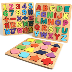 Venta de Rompecabezas de madera para niños pequeños, con forma de número del alfabeto ABC, rompecabezas 3 en 1, bloques educativos, juguetes de tablero en Panamá. A sólo $9.99. Entrega gratis. Garantía Mercologo.