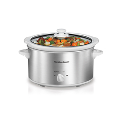 Venta de OLLA DE COCCIÓN LENTA  / SLOW COOKER 4QT RECIPIENTE CERAMICA BLANCA CON PLATEADO | HAMILTON BEACH en Panamá. A sólo $34.99. Entrega gratis. Garantía Mercologo.