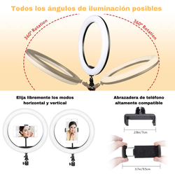 Venta de Aros de Luz LED 12” incluye Trípode de 2.00 mts en Panamá. A sólo $16.99. Entrega gratis. Garantía Mercologo.