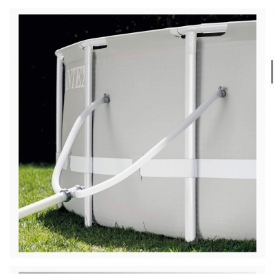 Venta de Piscina Intex familiar 14’X42” escalera, filtro y bomba, cobertor y lona base en Panamá. A sólo $429.99. Entrega gratis. Garantía Mercologo.