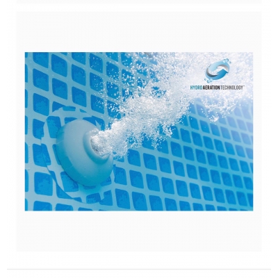 Venta de Piscina Intex familiar 14’X42” escalera, filtro y bomba, cobertor y lona base en Panamá. A sólo $429.99. Entrega gratis. Garantía Mercologo.