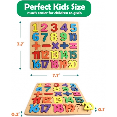 Venta de Rompecabezas de madera para niños pequeños, con forma de número del alfabeto ABC, rompecabezas 3 en 1, bloques educativos, juguetes de tablero en Panamá. A sólo $9.99. Entrega gratis. Garantía Mercologo.