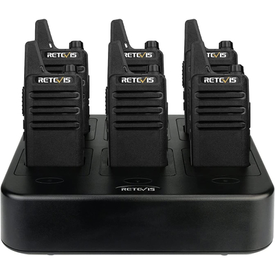 Venta de Retevis RT22 Walkie Talkies recargables manos libres 2 vías radio bidireccional (paquete de 6) con cargador múltiple de 6 vías en Panamá. A sólo $99.99. Entrega gratis. Garantía Mercologo.