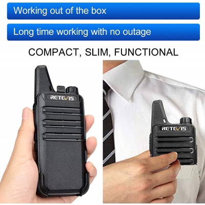 Venta de Retevis RT22 Walkie Talkies recargables manos libres 2 vías radio bidireccional (paquete de 6) con cargador múltiple de 6 vías en Panamá. A sólo $99.99. Entrega gratis. Garantía Mercologo.