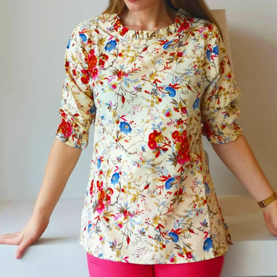 Venta de Blusa Estampada de Flores Talla XL - LM Karishma en Panamá. A sólo $25. Entrega gratis. Garantía Mercologo.