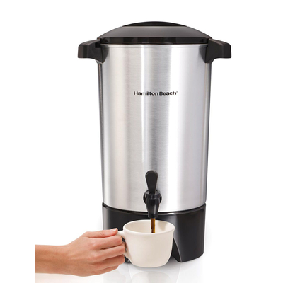 Venta de CAFETERA URNA DE 45 TAZAS  DE CAPACIDAD| COLOR PLATEADO|  HAMILTON BEACH en Panamá. A sólo $49.99. Entrega gratis. Garantía Mercologo.