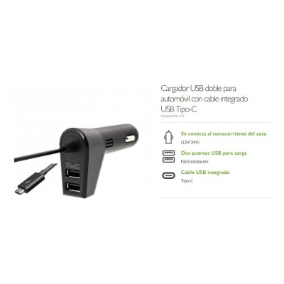 Venta de Klip Xtreme - Cargador de Auto doble | Car 2xUSB + USB-C en Panamá. A sólo $11.97. Entrega gratis. Garantía Mercologo.