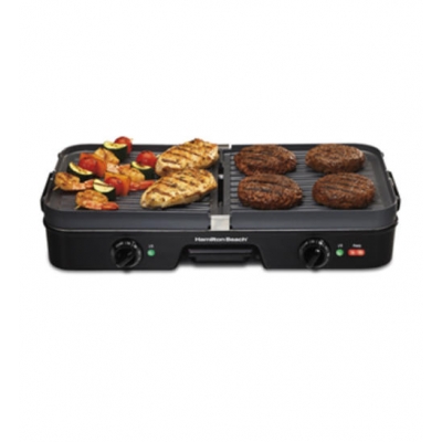 Venta de PLANCHA / PARRILLA  DE ASAR ELECTRICA CON PLACAS DESMONTABLES Y REVERSIBLES  1400W | HAMILTON BEACH en Panamá. A sólo $80. Entrega gratis. Garantía Mercologo.