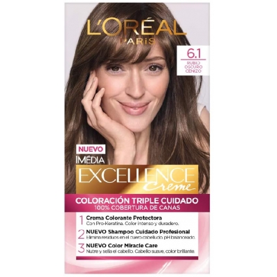 Venta de L'OREAL PARIS | EXCELLENCE 6.1 RUBIO OSCURO CENIZA | TINTE DE CABELLO PERMANENTE en Panamá. A sólo $8.35. Entrega gratis. Garantía Mercologo.