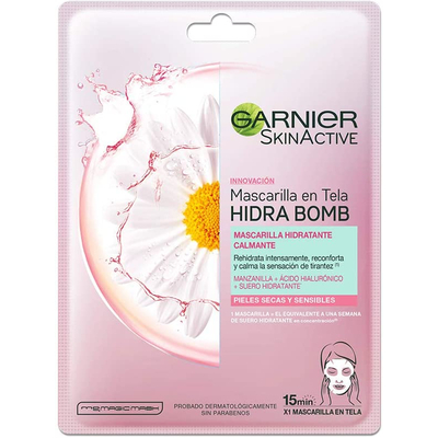 Venta de GARNIER SKINACTIVE | MASCARILLA EN TELA HIDRA BOMB | CALMANTE | MANZANILLA | 32G x 1 en Panamá. A sólo $3.1. Entrega gratis. Garantía Mercologo.