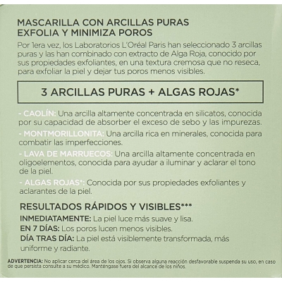 Venta de L'OREAL SKIN EXPERT | ARCILLAS PURAS | MASCARILLA EXFOLIANTE | 40GR en Panamá. A sólo $12.93. Entrega gratis. Garantía Mercologo.