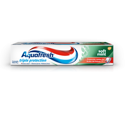 Venta de AQUAFRESH | PASTA DE DIENTE | TRIPLE PROTECCCION SOFT MINT 1x85GR en Panamá. A sólo $2.15. Entrega gratis. Garantía Mercologo.