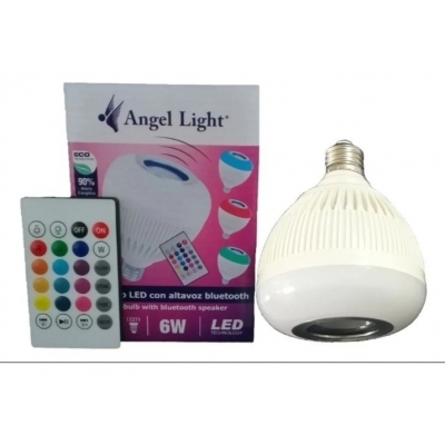 Venta de Bombillo LED con bocina bluetooth 6W y control remoto en Panamá. A sólo $11.75. Entrega gratis. Garantía Mercologo.