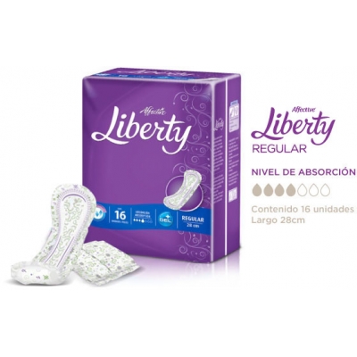 Venta de AFFECTIVE | LIBERTY REGULAR | TOALLA FEMENINA | 1x16 UNIDADES en Panamá. A sólo $4.52. Entrega gratis. Garantía Mercologo.